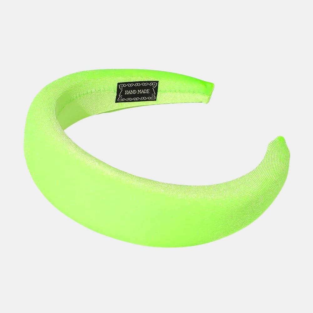 Serre-tête vert citron épais en velours