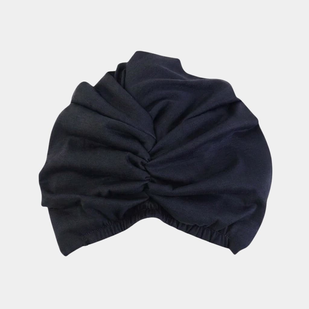 Turban noir doublé en satin