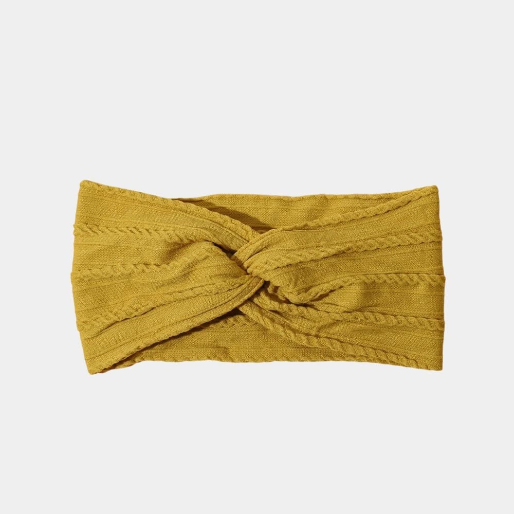 Bandeau bébé large jaune moutarde