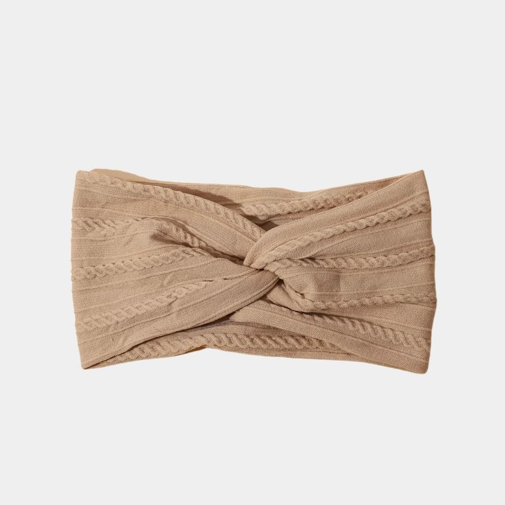 Bandeau bébé large taupe pâle