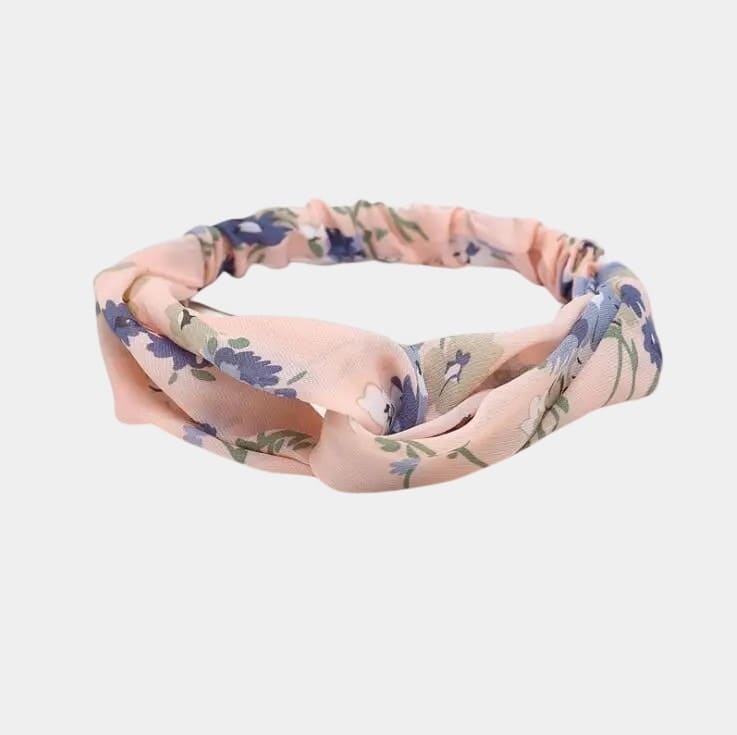 Bandeau fleuri rose pâle