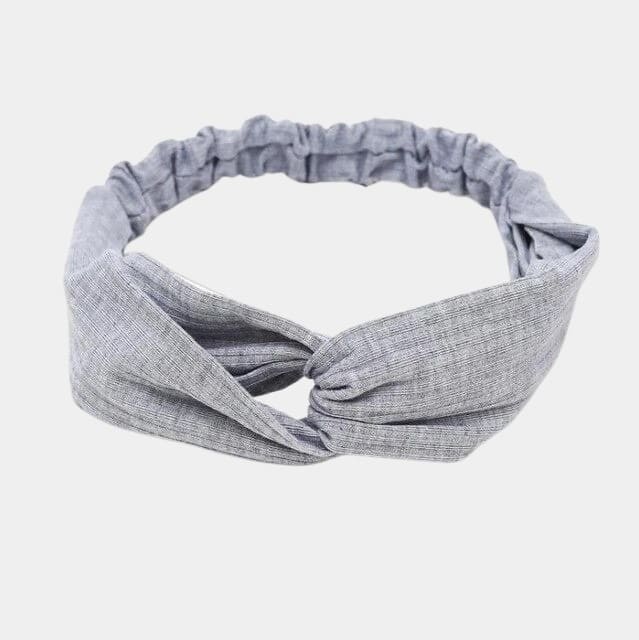 Bandeau gris rayé avec nœud