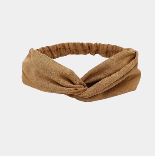 Bandeau marron uni avec nœud