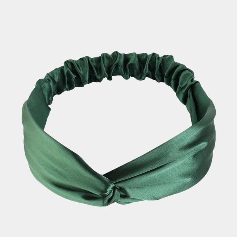 Bandeau en satin vert