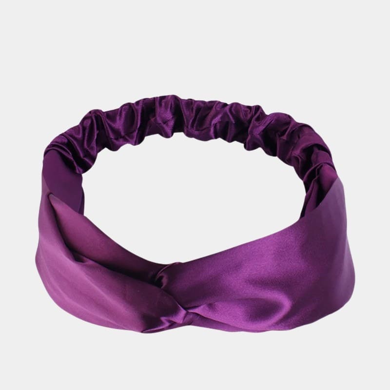 Bandeau en satin violet