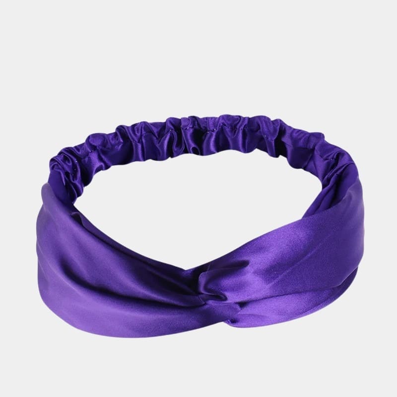 Bandeau en satin violet profond