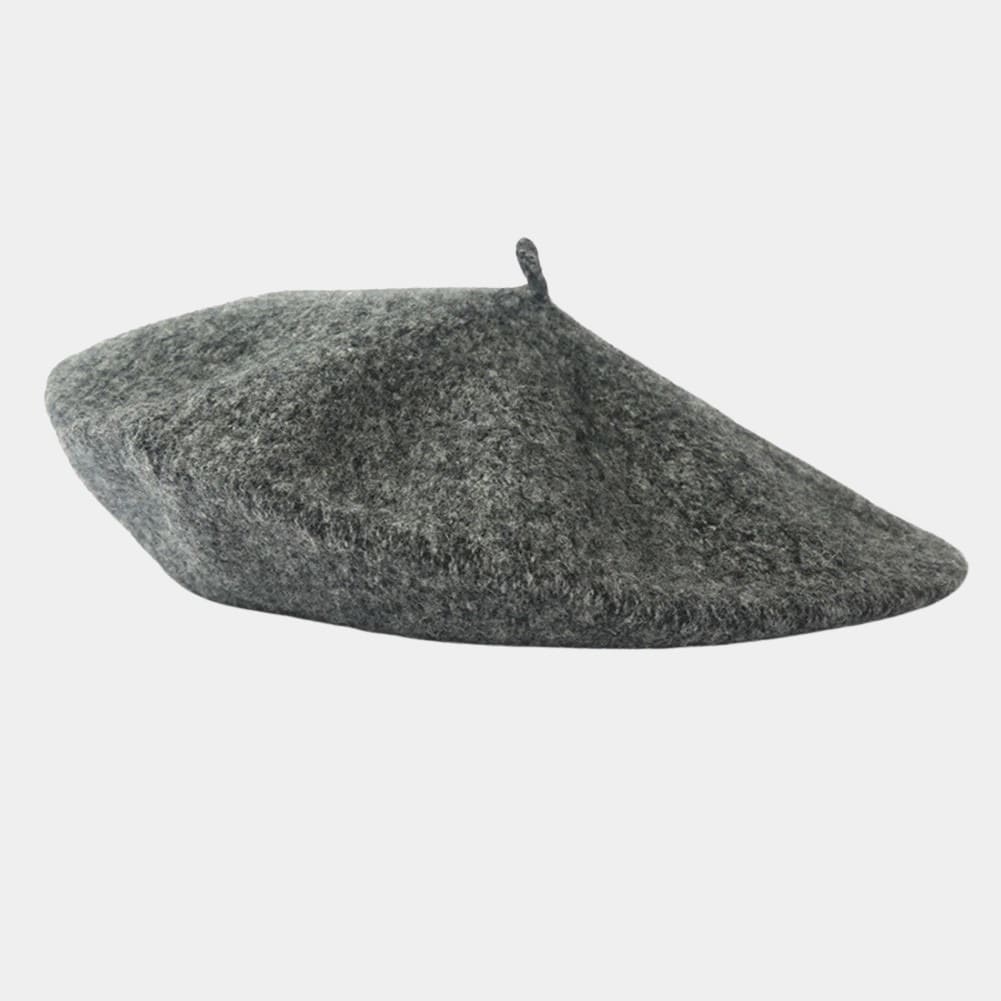 Béret basque gris foncé chiné en laine