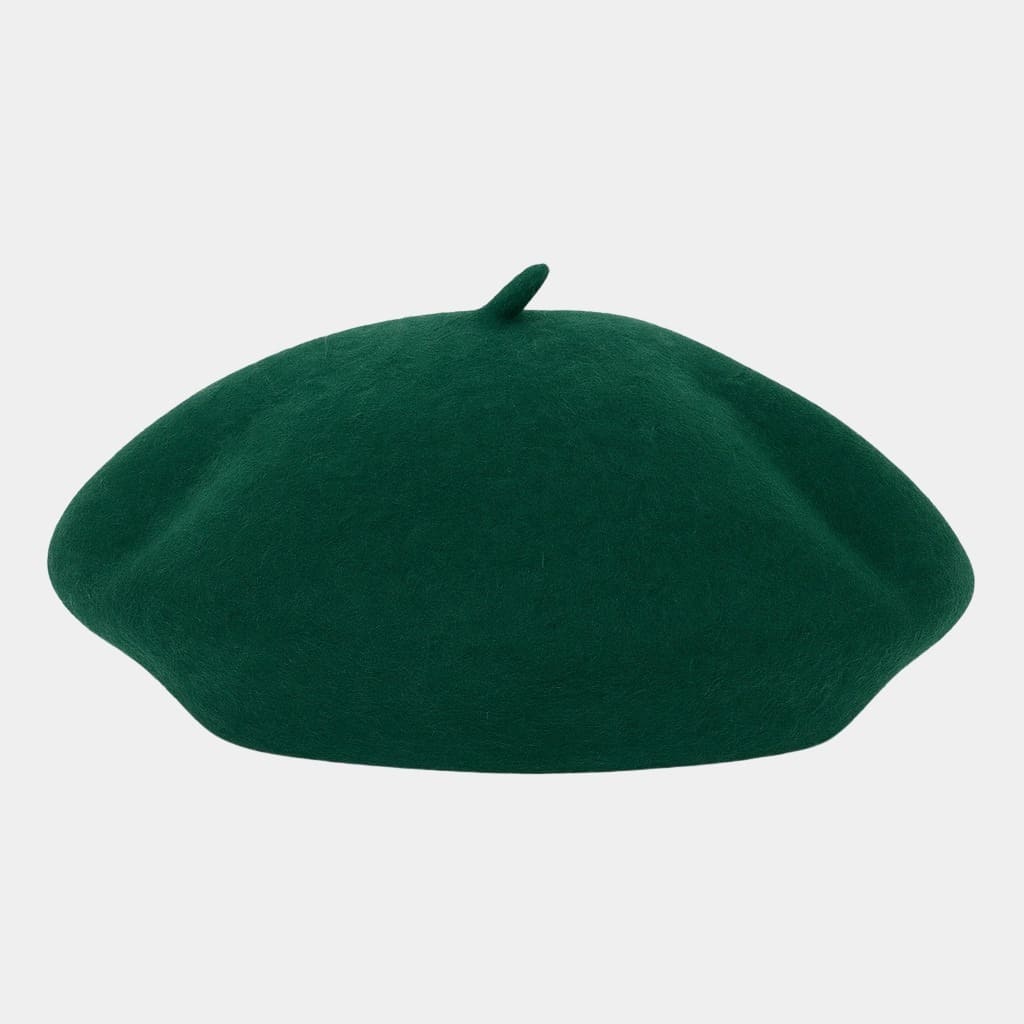 Béret bonnet vert sapin en feutre de laine