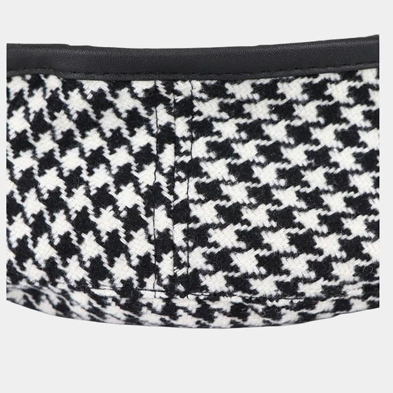 Béret pied-de-poule noir et blanc