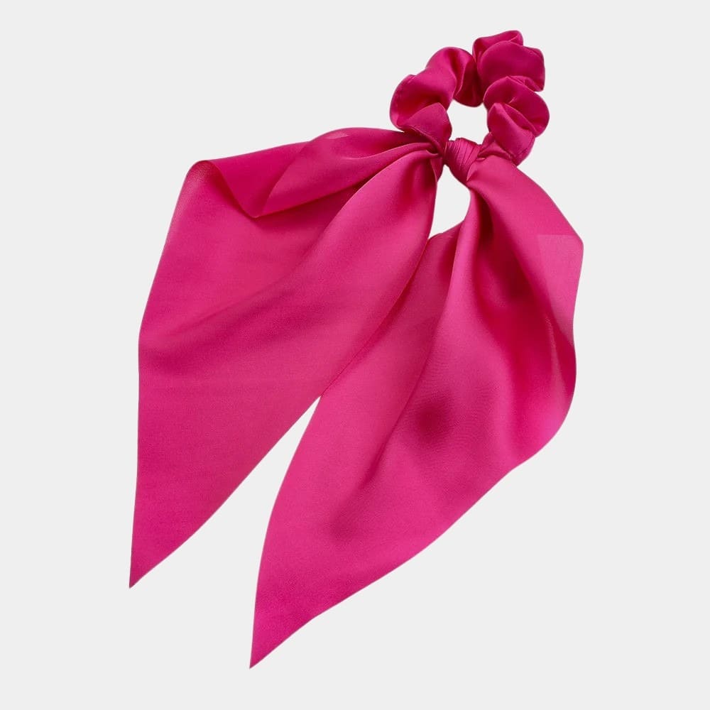 Chouchou foulard rose fuchsia