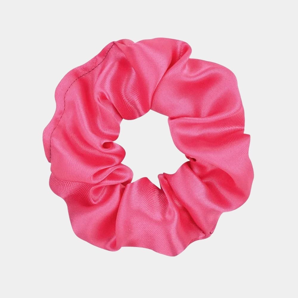 Chouchou en satin rose foncé