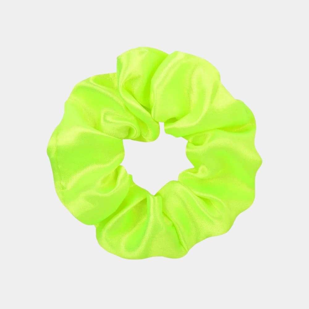 Chouchou en satin vert fluo