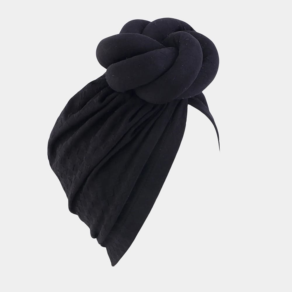 Turban africain noir avec gros nœud