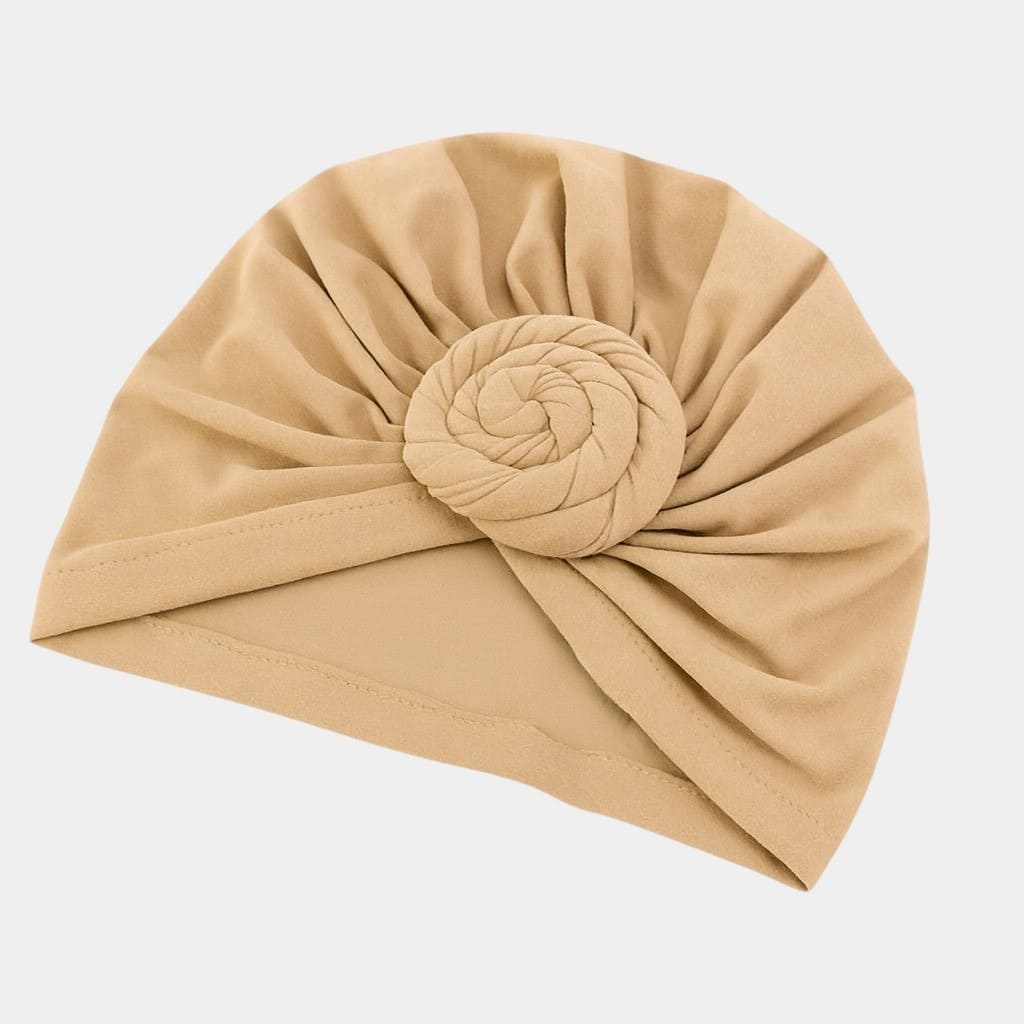 Turban beige désert avec gros nœud