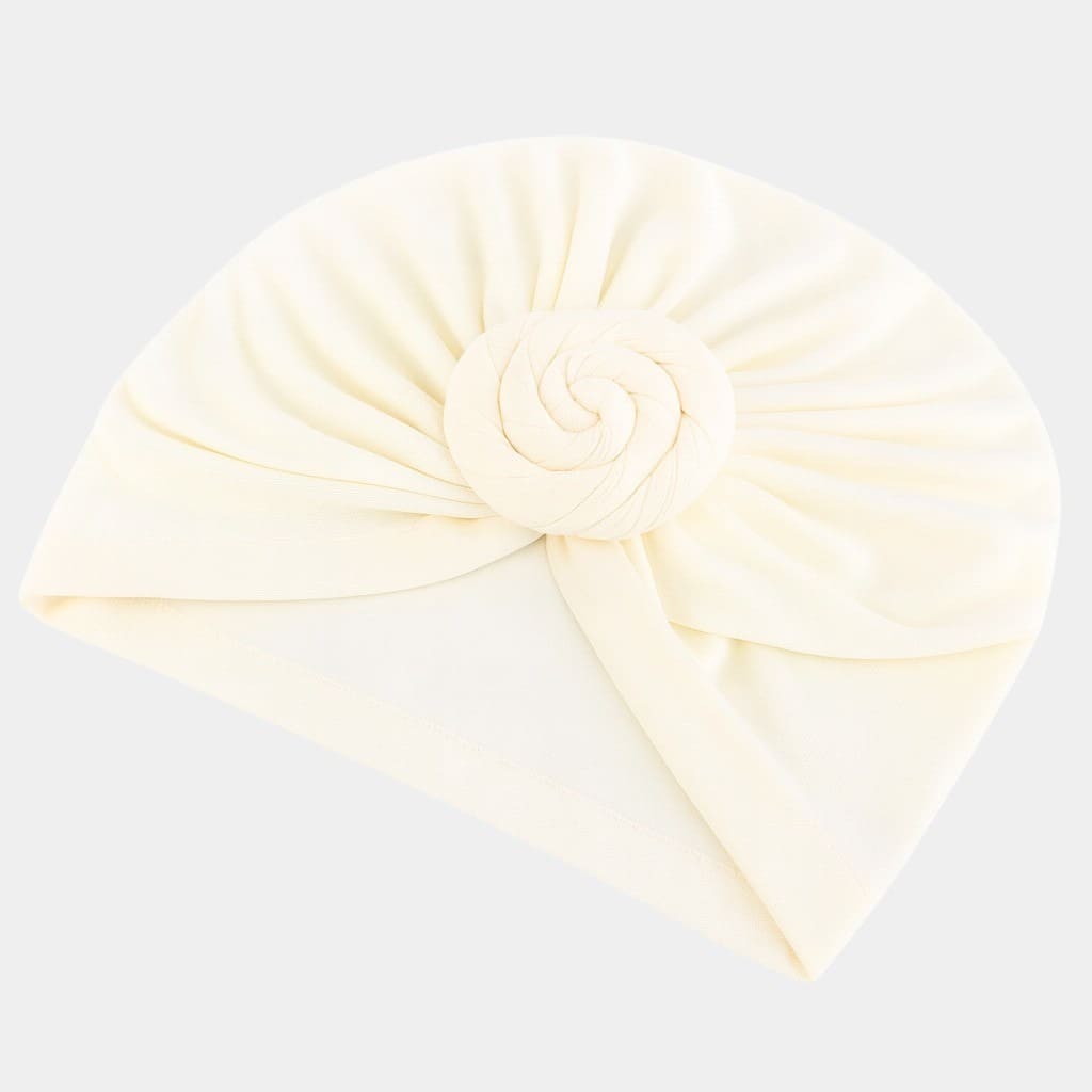 Turban blanc cassé avec gros nœud