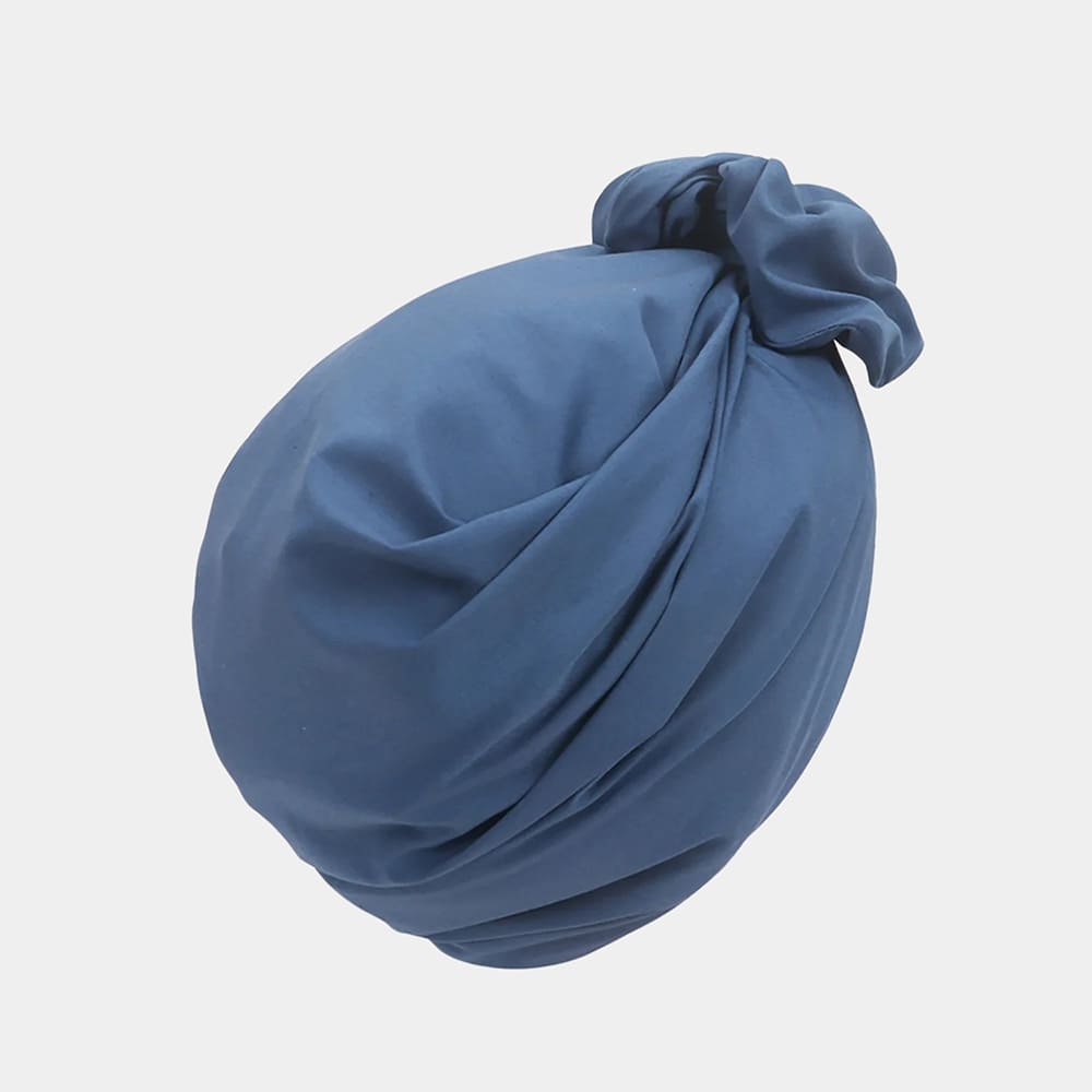 Turban bleu avec nœud