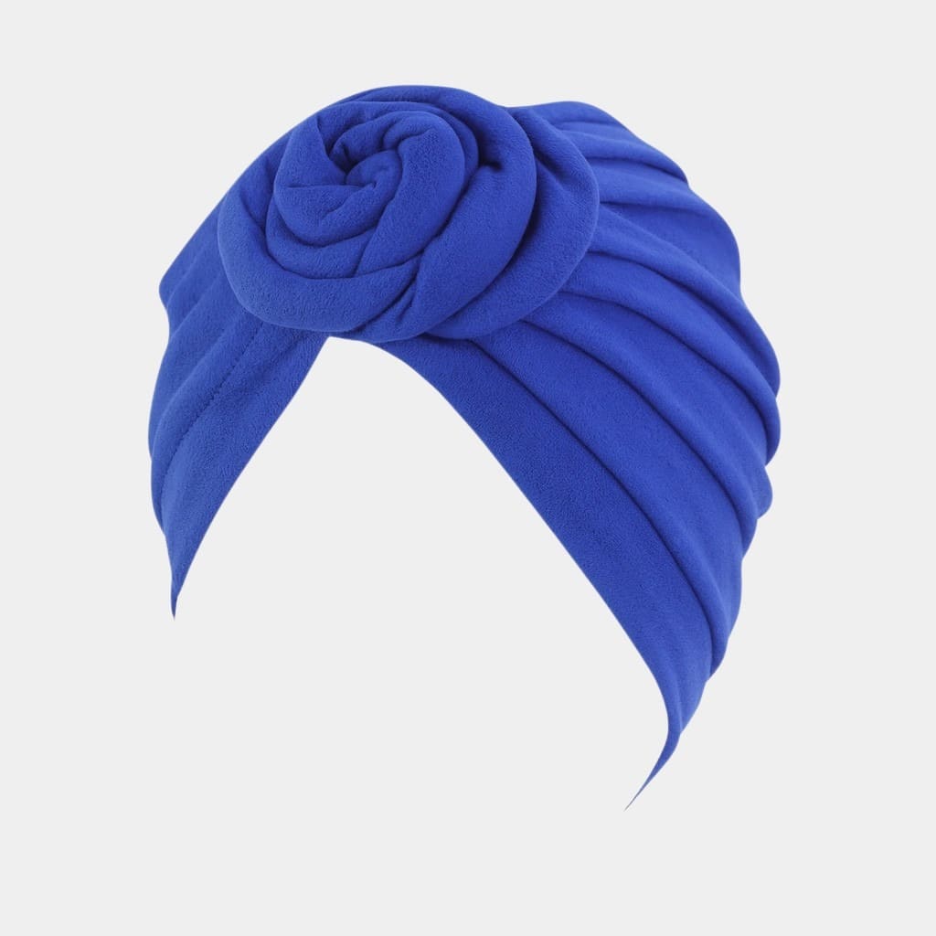 Turban bleu roi avec gros nœud
