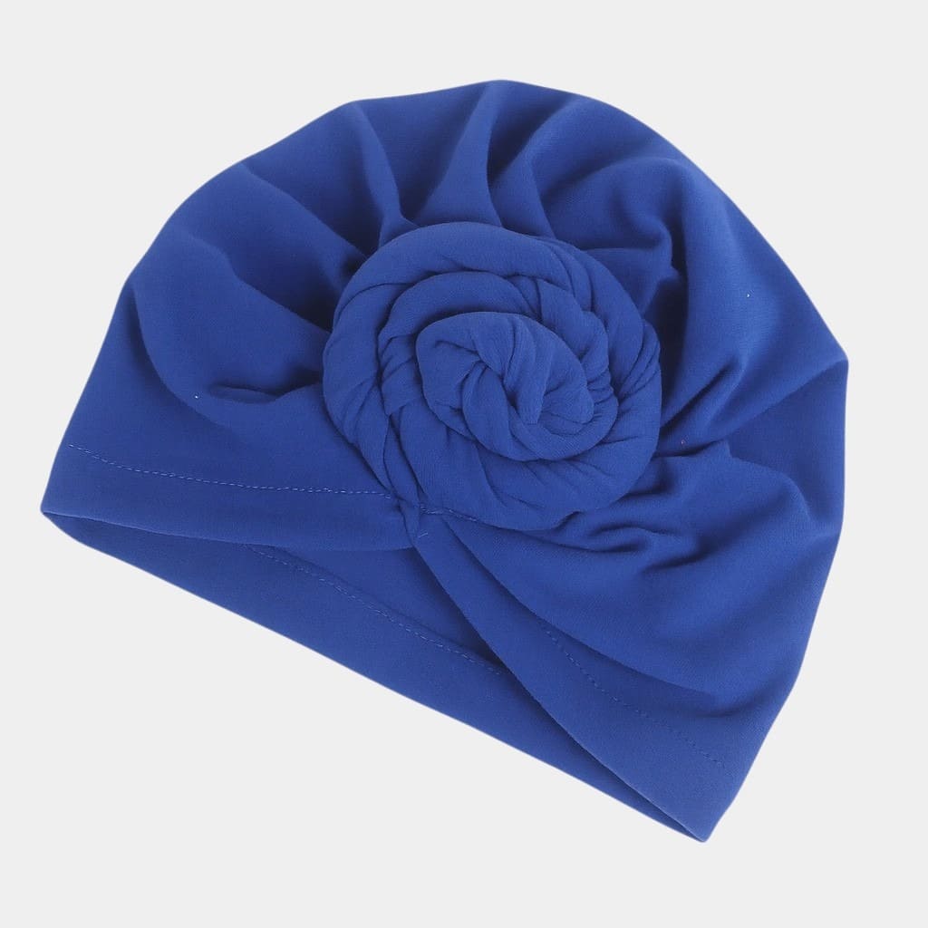 Turban bleu roi avec gros nœud