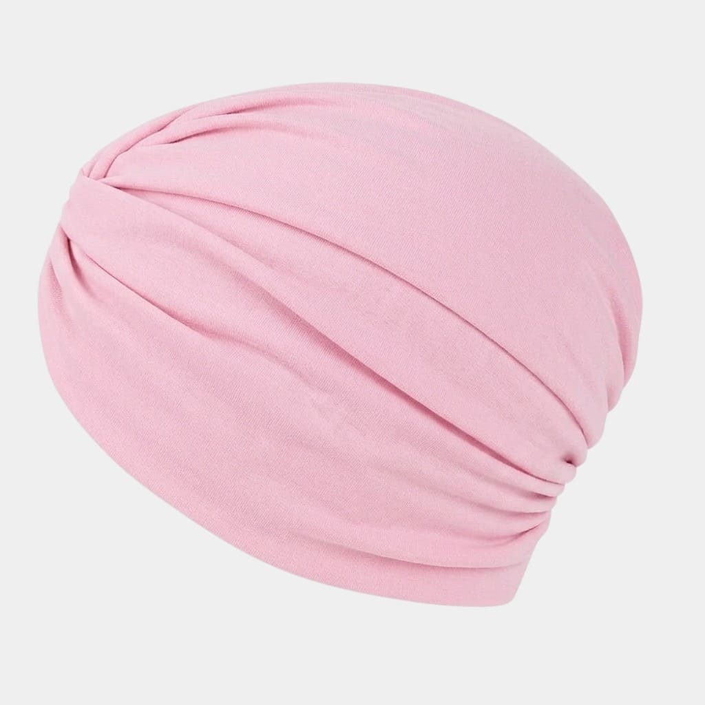 Turban croisé rose