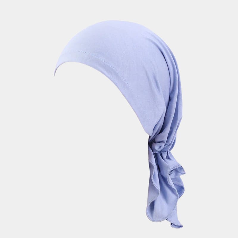 Turban foulard bleu lavande