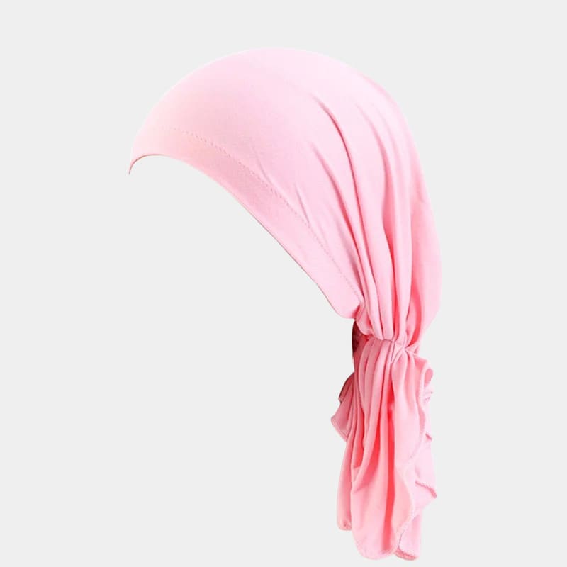 Turban foulard rose