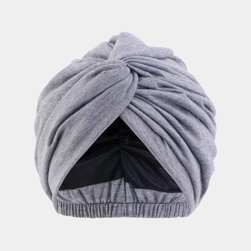 Turban gris doublé en satin