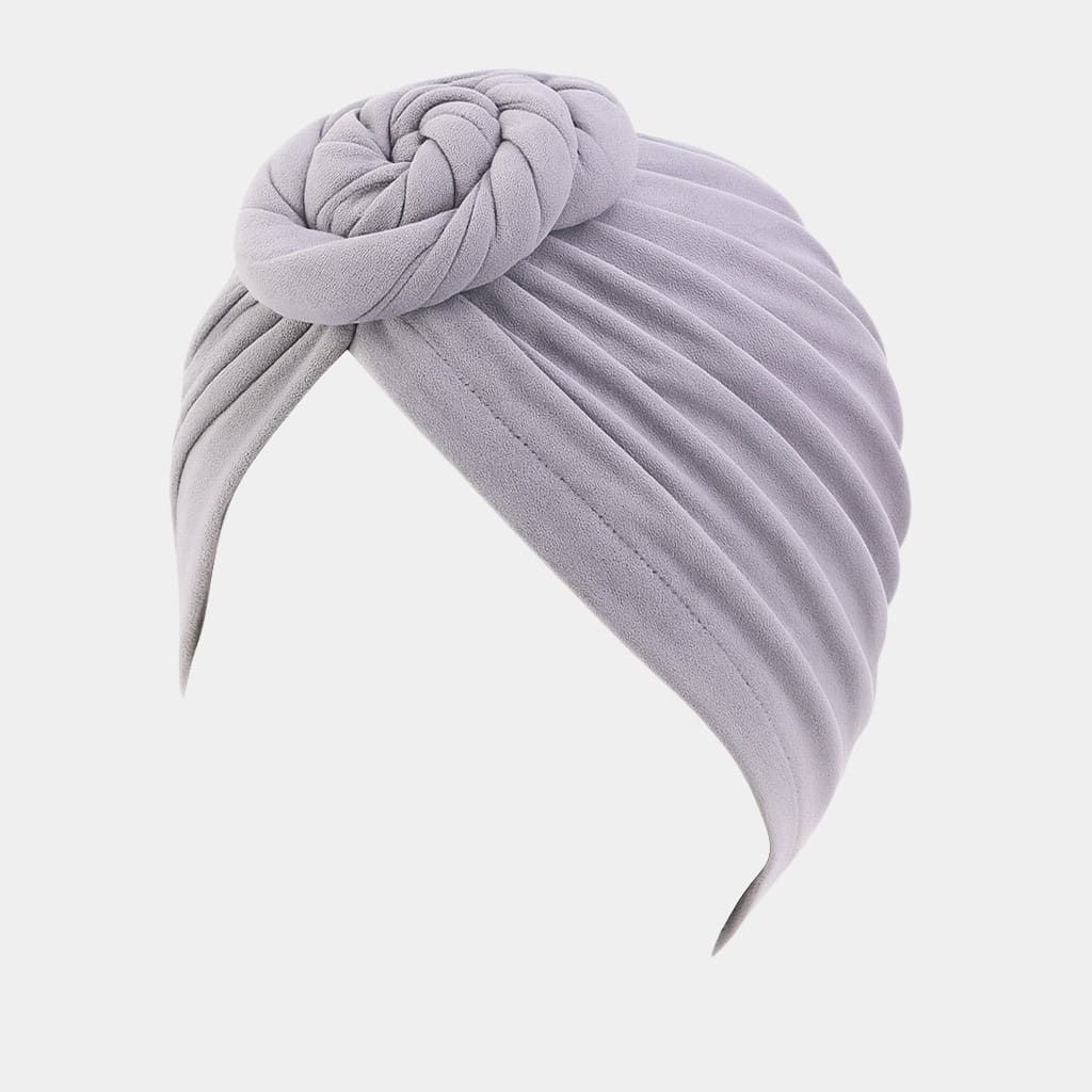 Turban gris avec gros nœud