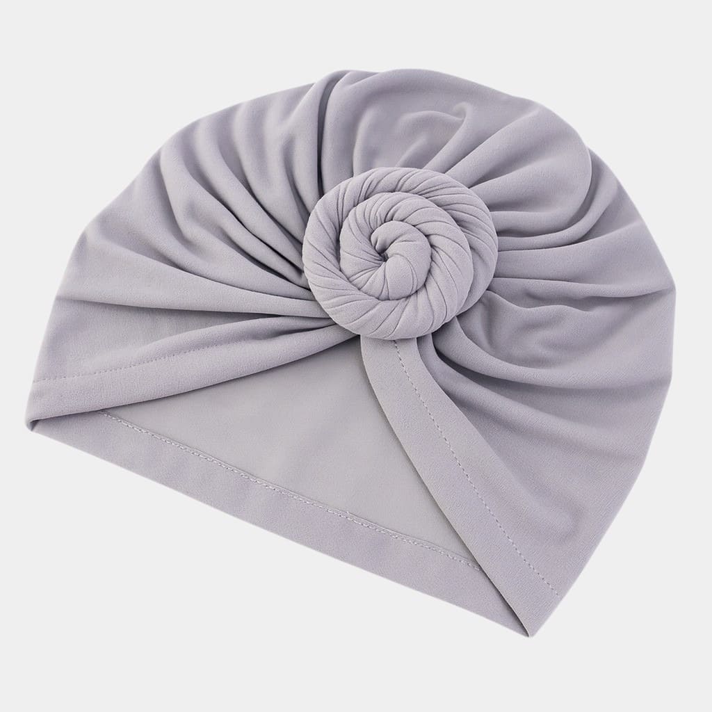 Turban gris avec gros nœud