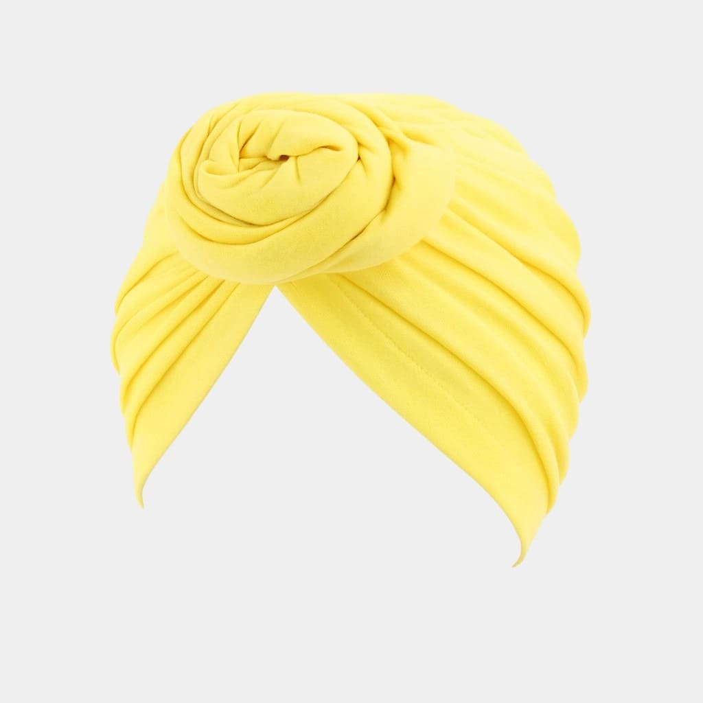 Turban jaune avec gros nœud