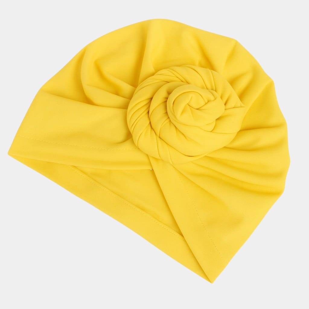 Turban jaune avec gros nœud