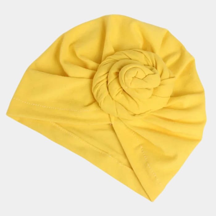 Turban jaune avec gros nœud
