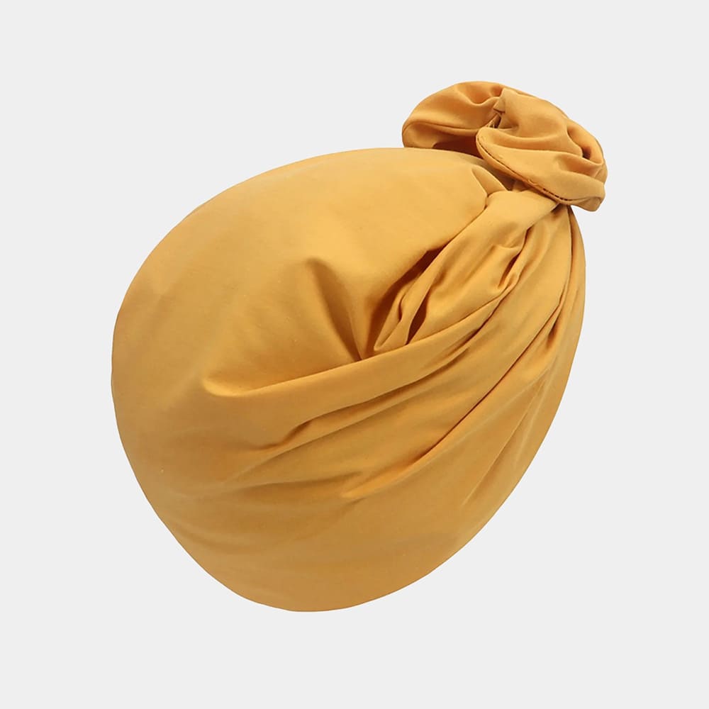 Turban jaune avec nœud