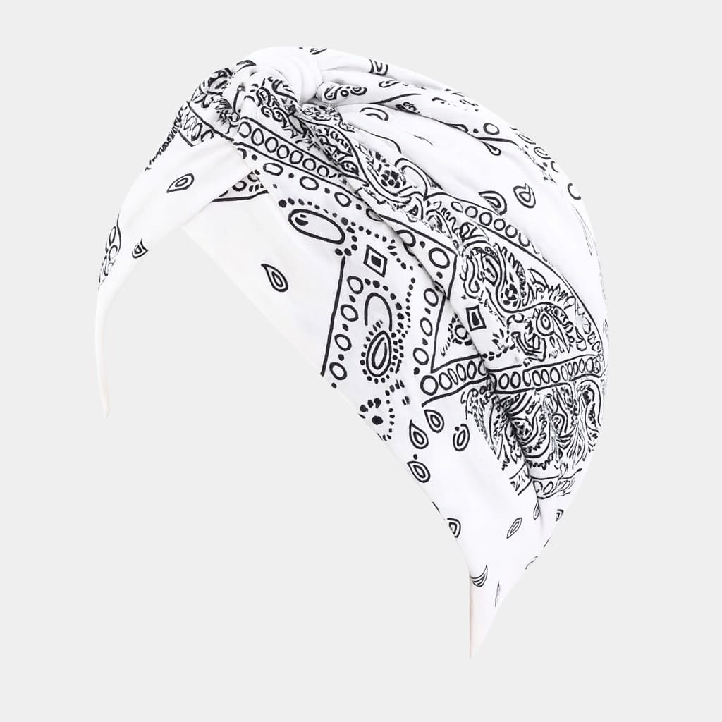 Turban motif bandana blanc