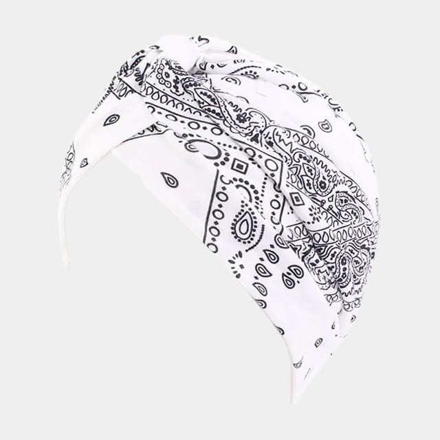 Turban motif bandana blanc