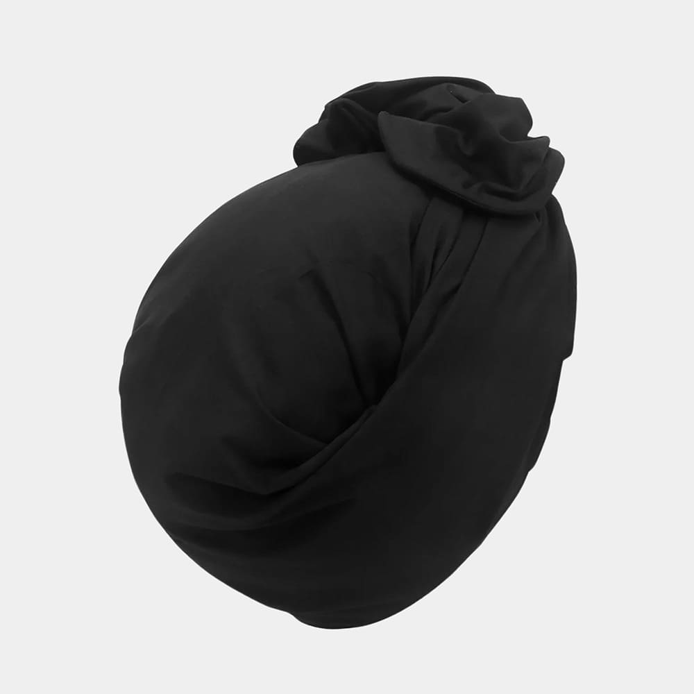 Turban noir avec nœud