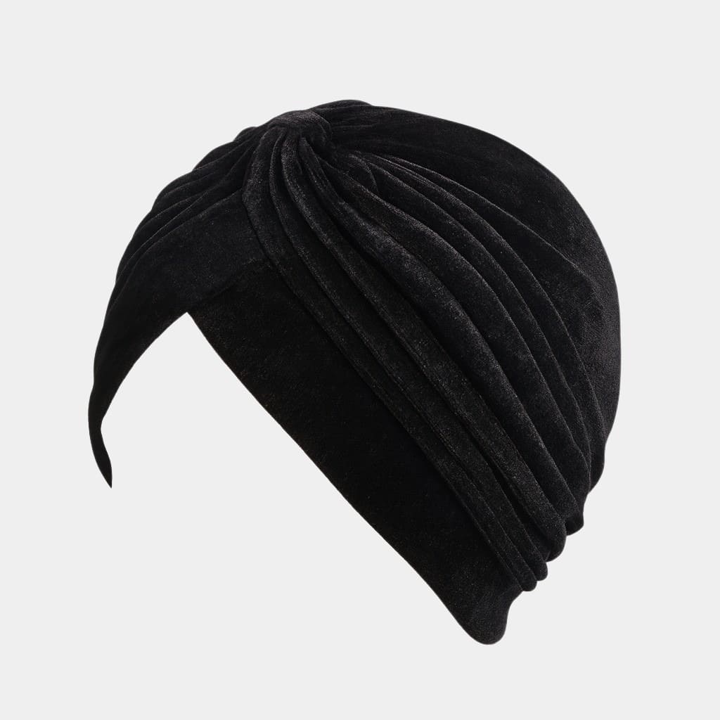 Turban noir en velours