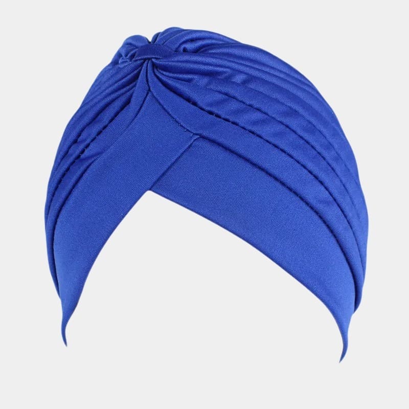 Turban plissé bleu roi