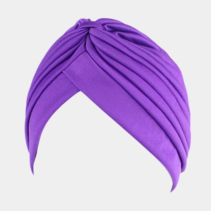 Turban plissé violet