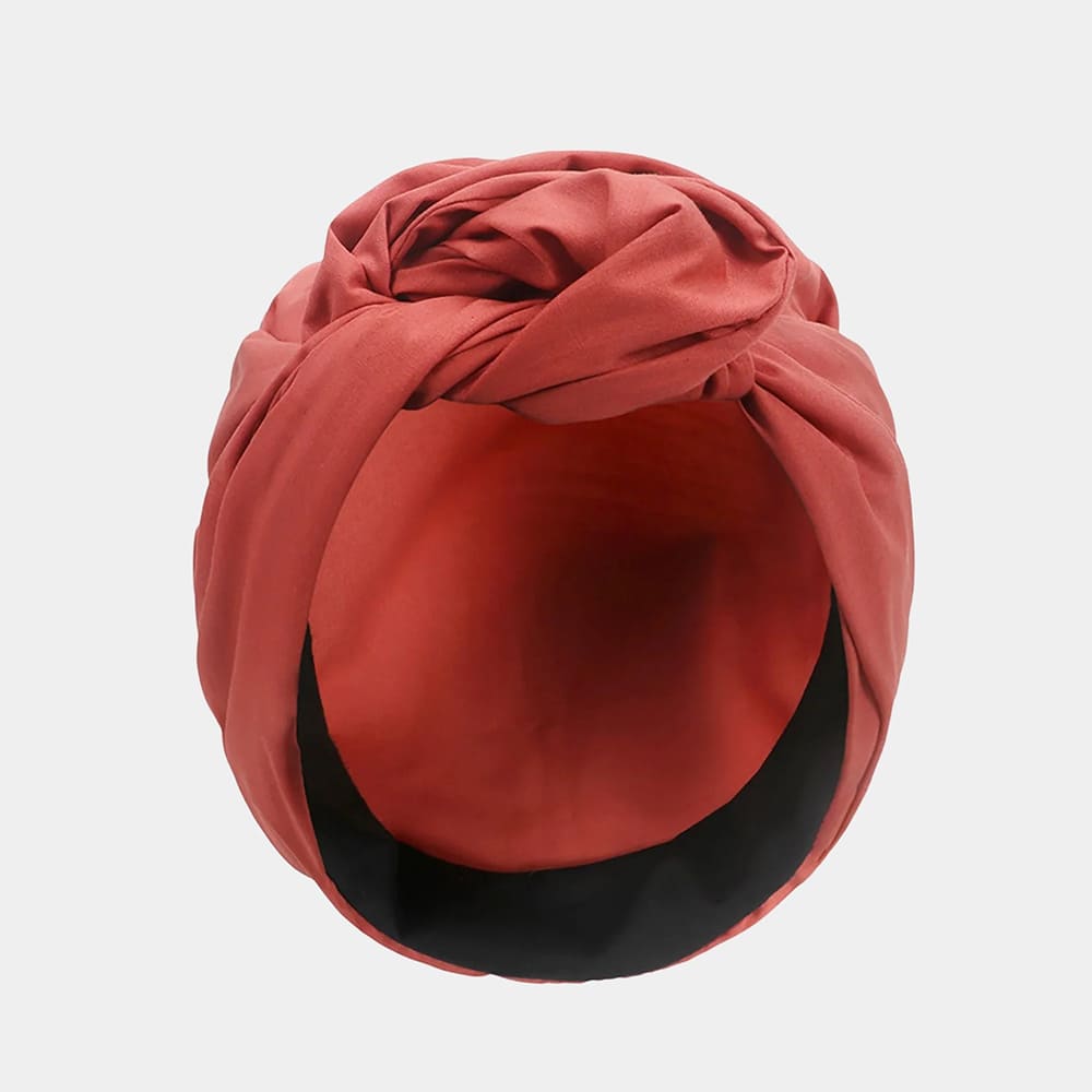 Turban rouge rouille avec nœud