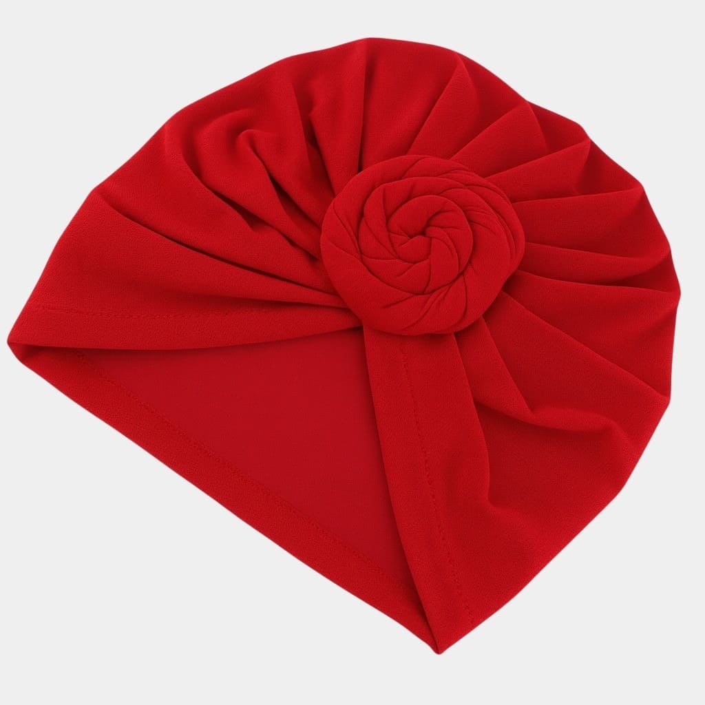 Turban rouge vin avec gros nœud
