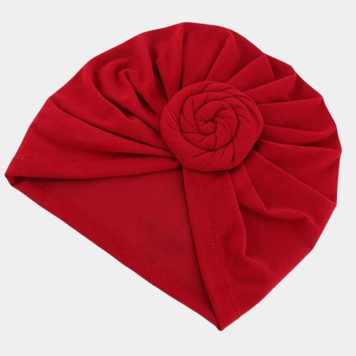 Turban rouge vin avec gros nœud