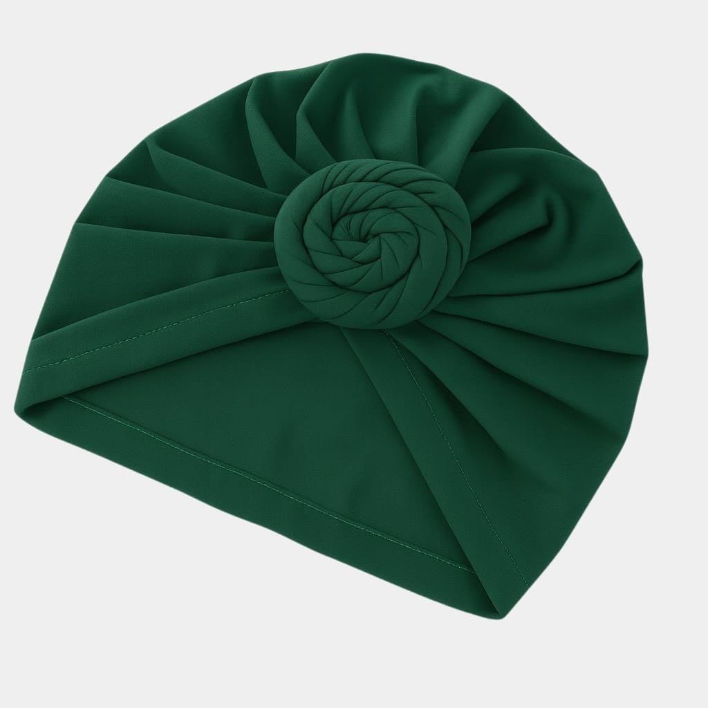 Turban vert foncé avec gros nœud