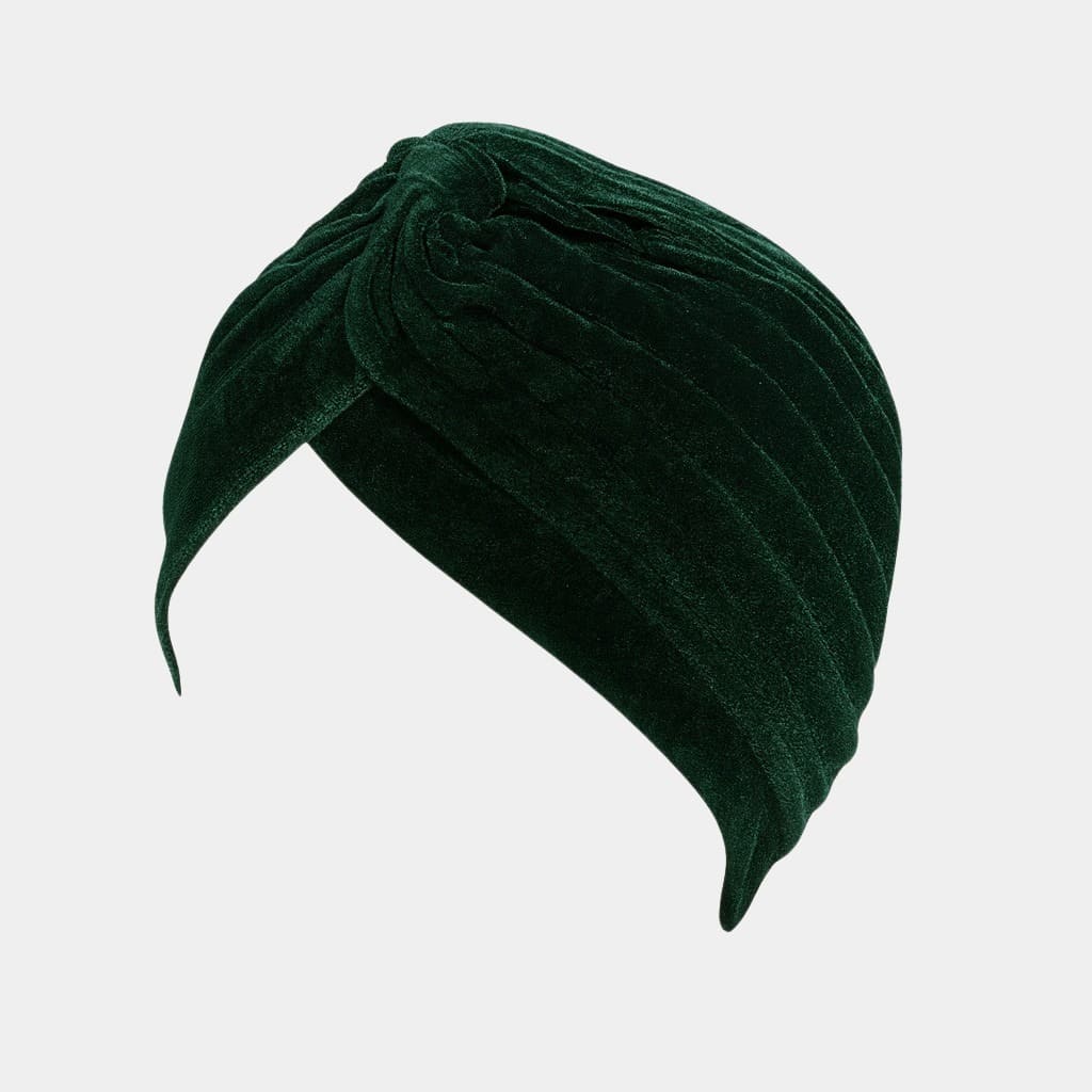 Turban vert en velours