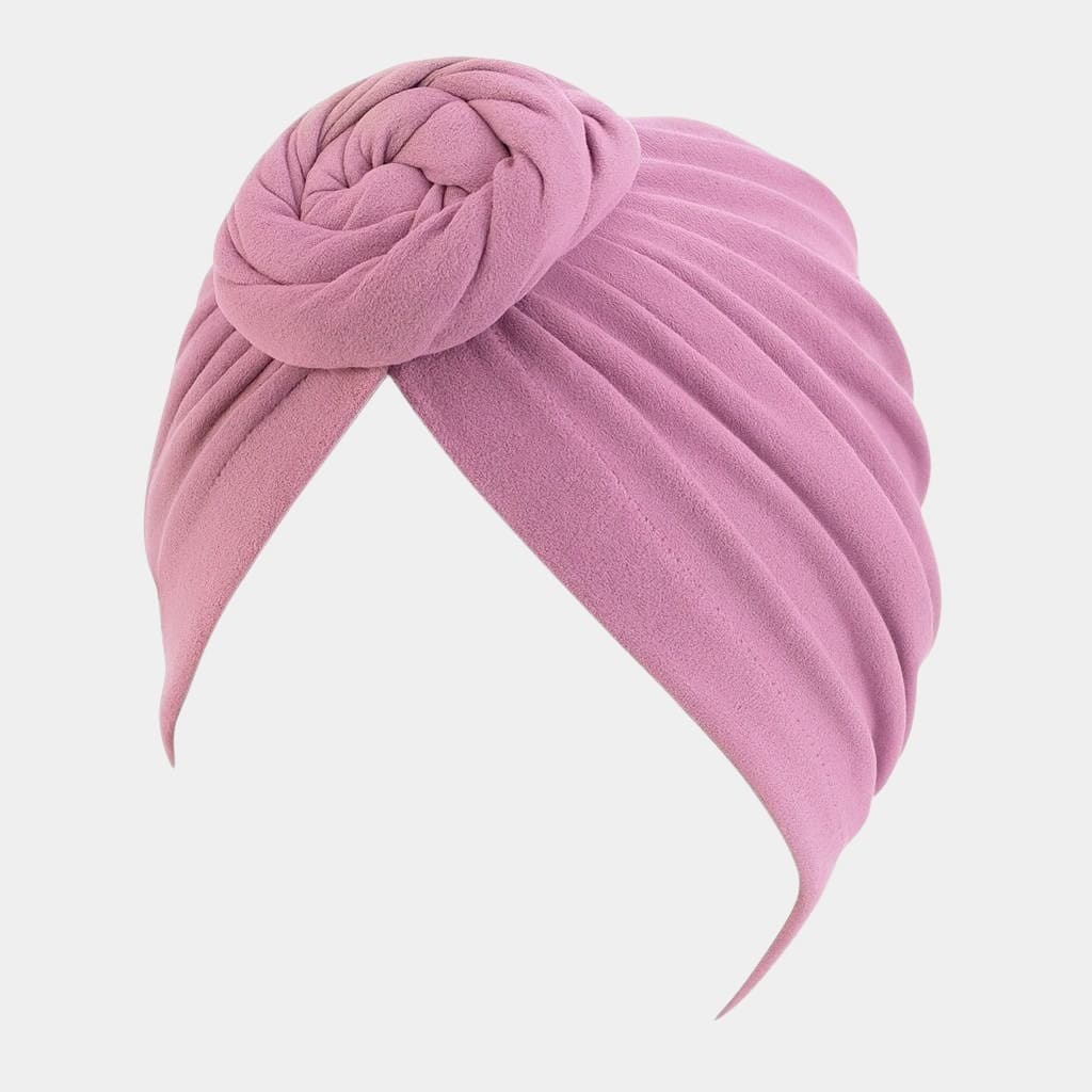 Turban violet avec gros nœud