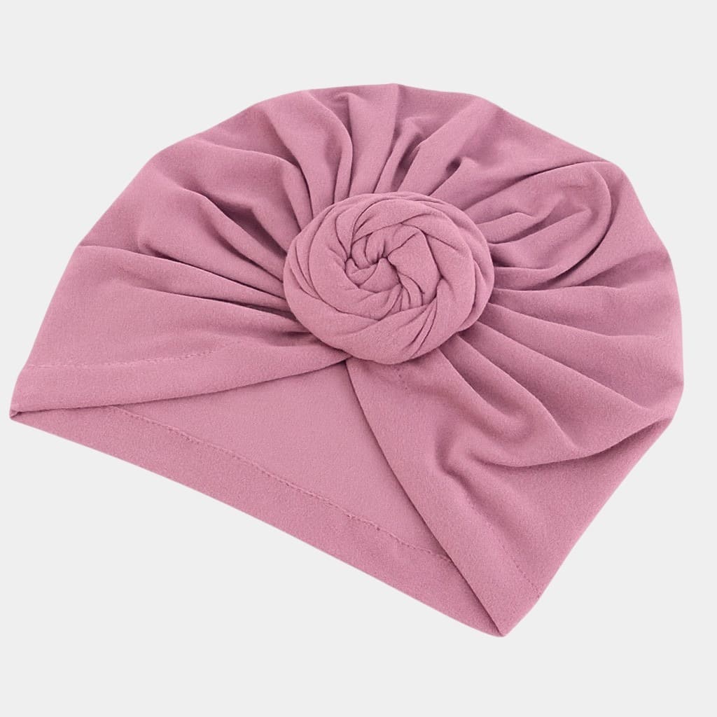 Turban violet avec gros nœud