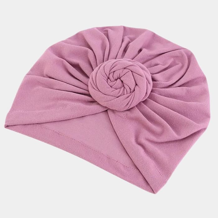 Turban violet avec gros nœud